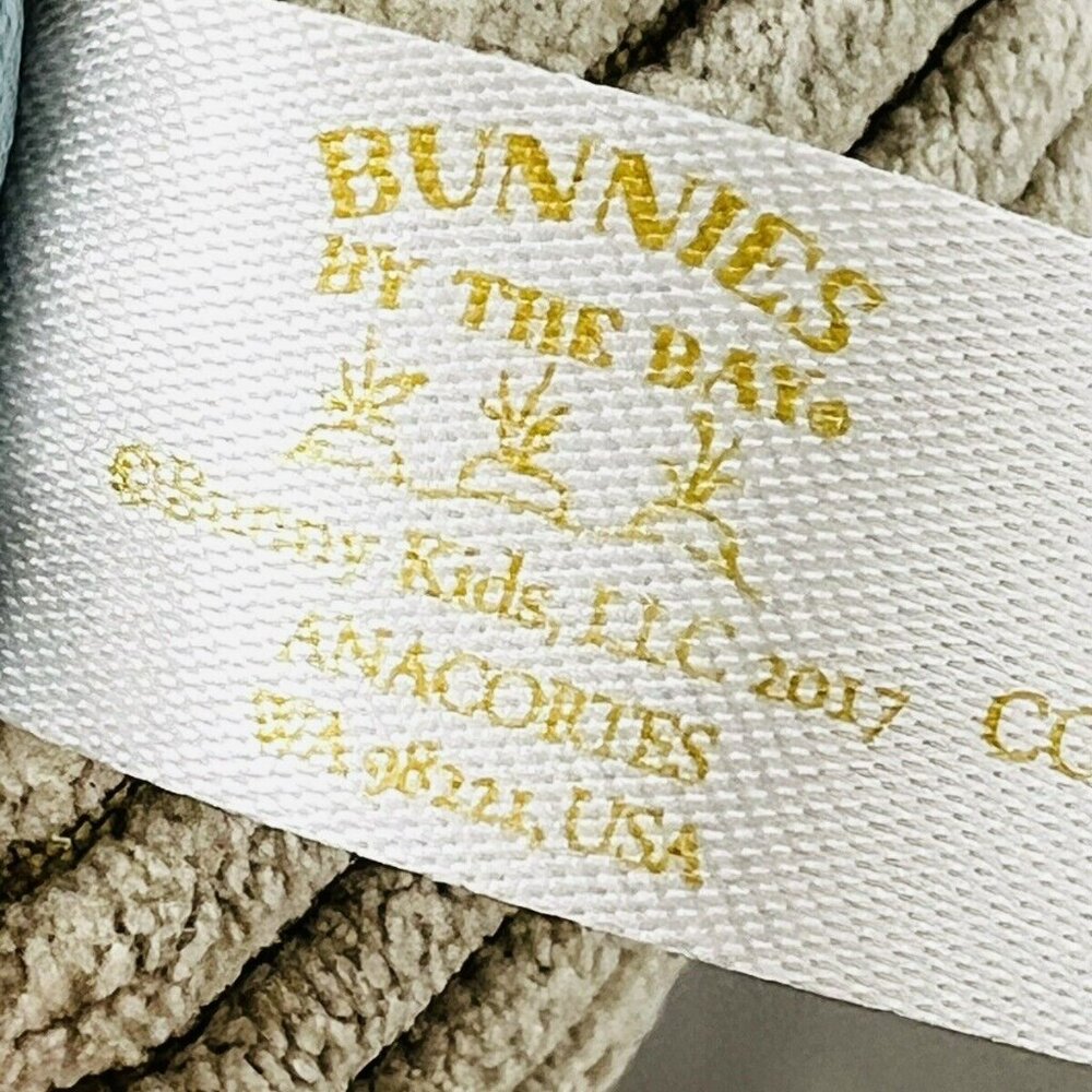 Bunnies By The Bay Elephant Gray Corduroy Blue Dots Baby Lovey 8 inch Plush 2017 - Picture 8 of 9
